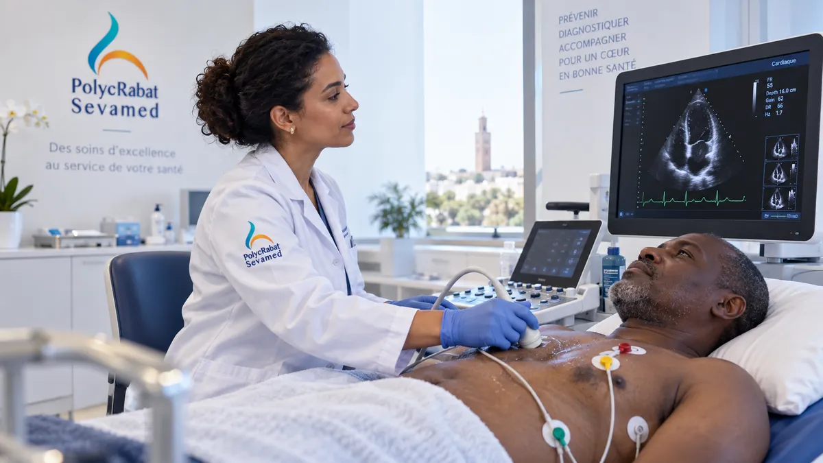 Consultation de cardiologie avec un patient international