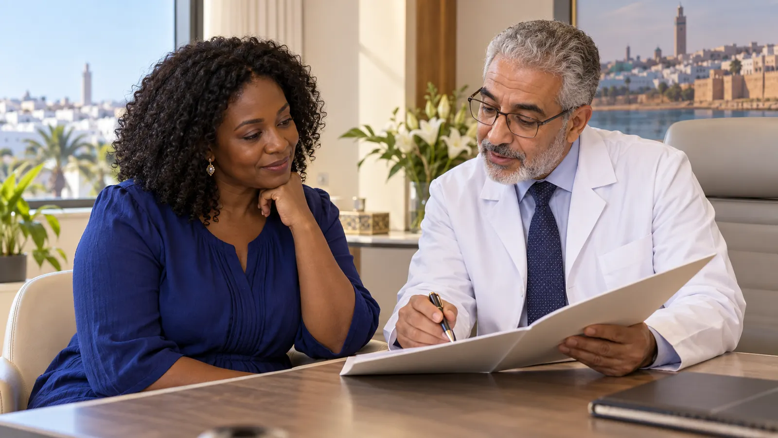 Brachytherapy consultation with an African patient